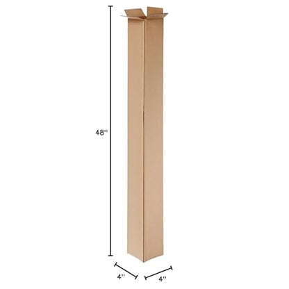 Shipping Boxes 4x4x48 Inches, Pack of 25 - Single Wall Corrugated | Shipping, Packaging, Moving, Storage Box for Business - size: 4x4x48