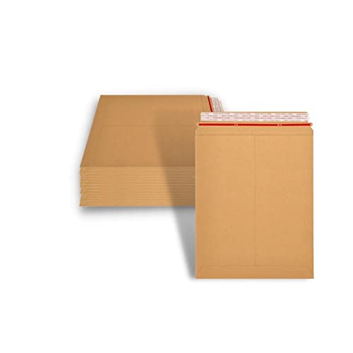 PSBM 100 PCS 11 x 13.5 Inch Kraft Rigid Photo Mailers, Cardboard Shipping Envelopes, Mailers for Shipping Photos, CDs, Documents, Catalogue, Or any Flat Object - color: Brown, size: 11" x 13.5"