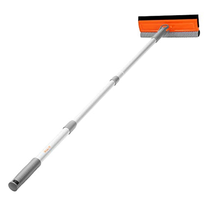 Eazer 46'' Professional Window Cleaner Tool, 2-in-1 Rotatable Squeegee for Window Cleaning Kit, Window Washing Equipment Kit with Threaded Extension Pole(20''-46'') for Shower/Windshield.