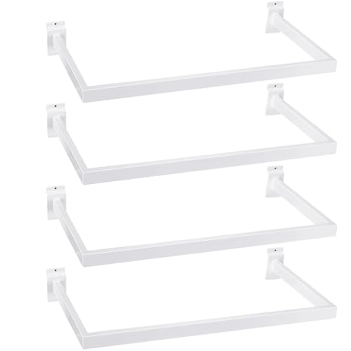 Unittype 4 Pcs U Shaped Hangrail for Slatwall 24 Inch Hooks, White - color: White