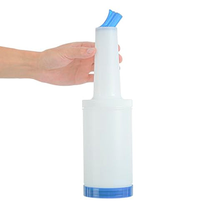 Restaurantware Plastic Storage Container Bottle, Quick Pour, 1 qt - color: Blue, size: 32 Ounces