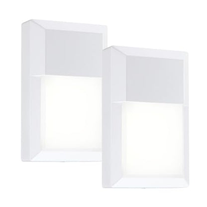 LIT-PaTH Outdoor Wall Light Fixture, Aluminum, LED 5000K, White, 2 Pack - color: 5000K White, size: 2-pack