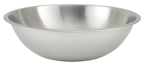 Winco 16 qt Stainless Steel Mixing Bowl - size: 16 Quart, style: Shallow/Heavy Duty