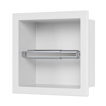 Neodrain White 304 Stainless Steel Recessed in Wall Toilet Paper Holder - color: White, size: 6X6In