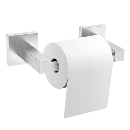 Toilet Paper Holder Wall Mount, Brushed Nickel Paper Towel Holder Double Base Large Stainless Steel Bathroom Toilet Tissue Roll Holder, Commercial Toilet Paper Dispenser - color: Brushed Nickel, size: Square