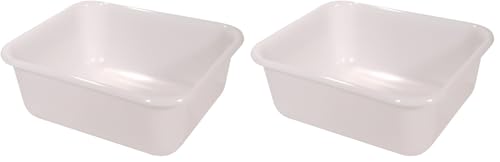 Rubbermaid Commercial Products Food Storage Box/Tote for Restaurant/Kitchen/Cafeteria, 2.75 Gallon, White (FG369000WHT) (Pack of 2)