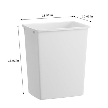 ROOMTEC 35QT Kitchen Trash Can,Sturdy and Lightweight Slim Trash Can,1-Pack - color: White, style: 1PCS