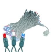 Novelty Lights 100 LED 50ft Red White Blue USA Patriotic String Lights - color: Red / White / Blue
