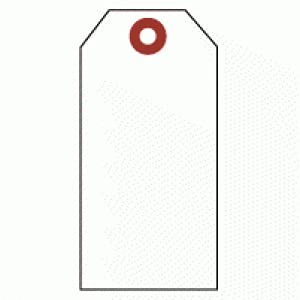 25 Blank White Shipping Tags with Reinforced Fiber Patch Eyelet on Both Sides. 13 pt. Quality Tag Stock. #8 Tag, Size: 6 1/4" x 3 1/8".