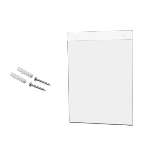 Marketing Holders 10 Pack Wall Sign Holder with Screw Holes and Hanging Hardware for 8" x 10" Ads Directory Price List Building Map Warning Not an Exit Notice Clear Acrylic Signs - size: 8"w x 10"h