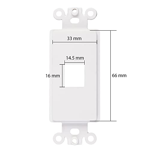 Decorative Keystone Wallplate Insert Ports, 1 Port, 1 Pack White - color: 1 Port, size: 1 Pack