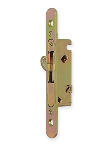 Sliding Glass Door Replacement Mortise Lock with Face Adapter Plate, 4-5/8” Screw Holes, 45 Degree Keyway- Fix and Repair Glass Door Mortise Locking Mechanism - size: Small Mortise Lock and Keeper