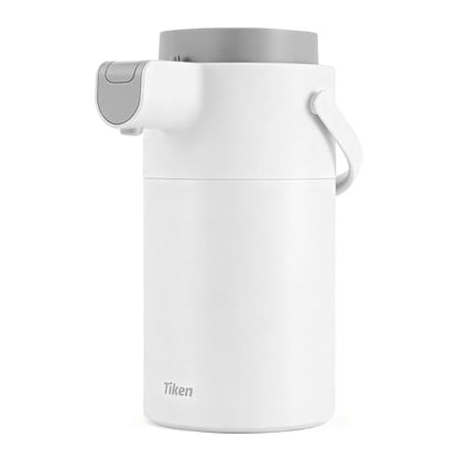 Tiken Airpot Coffee Dispenser with Pump - 102oz/3L Thermal Coffee Carafes for Hot Beverage - Stainless Steel Insulated Coffee Thermos Carafe - color: White, size: 102 Ounces