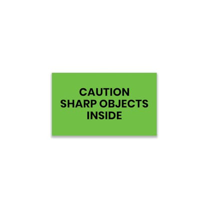 StickerJet Caution/Sharp Objects Inside Labels 3"x5" – 500 Pcs Adhesive Roll for Shipping, Packing, Warehousing & Handling Instructions﻿– Easy Peel & Stick Warning Stickers – Made in USA - color: Caution/Sharp Objects Inside