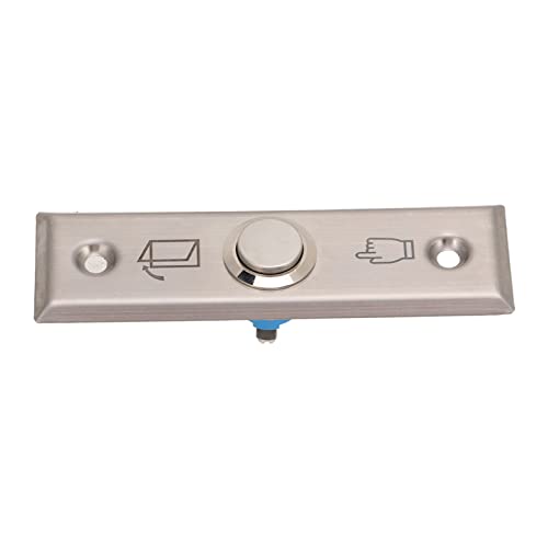 Dioche Door Access Control Switch, Exit Press Button, Stainless Steel Brushed Automatic Reset No Welding Required for Indoor Outdoor, NO/COM Switch Door Release Out Unlock Exit Button