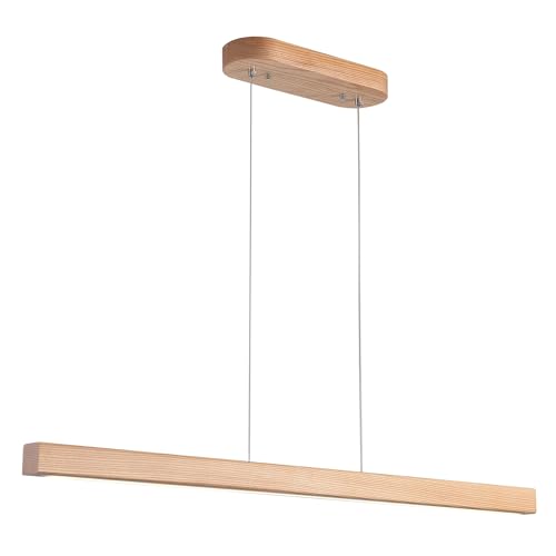 YISDESIGN 71" 40W Wood Linear Pendant Light Fixture Led Dining Room Light Dimmable Hanging Light Fixture for Kitchen Island Dining Room Pool Table Lights Natural - color: Natural, size: 71in