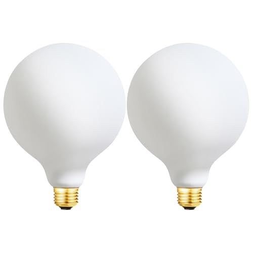 Leools G40 LED Light Bulb 4W Dimmable Flick-Free Matt White CRI95 438LM, 40-60W Equivalent Vintage LED Edison Globe Light Bulb,3000K Soft White E26 Standard Base,2Pack - color: 4w=40w 3000k 2pack