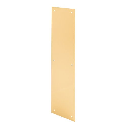 Prime-Line J 4580 Door Push Plate, 4 In. X 16 In., Polished Brass (Single Pack) - color: Polished Brass