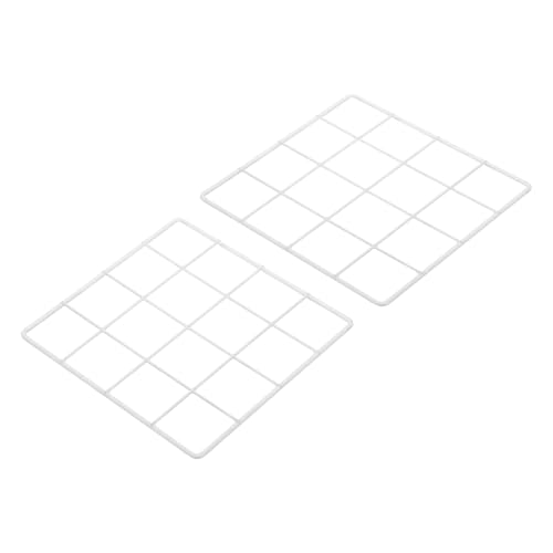 PATIKIL 8"x8" Wire Grid Panel, 2 Pack Board Photo Pictures Memo Display Grid Panels Hanging Organizer Wall Decorative Panel for Home Office Wedding, White - color: White, size: 8x8 Inch