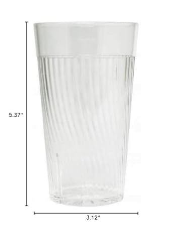 TrueCraftware- 12 oz. Belize Tumbler/Drinking Cups Clear Polycarbonate Set of 12-Premium Iced Tea Glasses Stackable Reusable Drinking Glasses Dishwasher Safe Break-Resistant for Home Restaurants - color: Clear, size: 12 oz