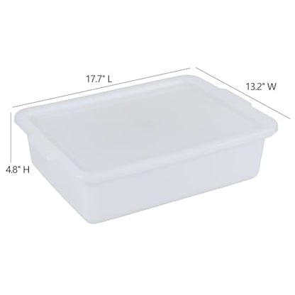 13 Liters Utility Tote Box with Lid, Commercial Bus Tubs, 3-Pack