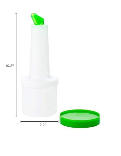 Restaurantware Plastic Storage Container Bottle, Quick Pour, 0.5 qt - color: Green, size: 16 Ounces