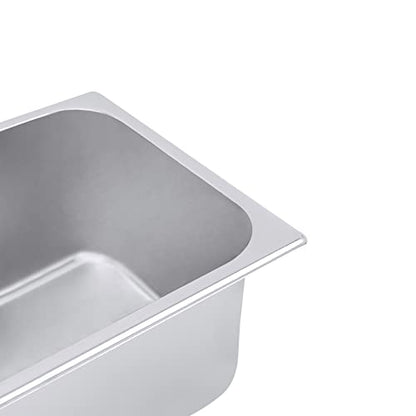 4 Pack Stainless Steel Hotel Pans, Half Size 6" Deep Commercial Food Pans With Lid Catering Food Storage Metal Pan Chafing Dishes Dinner Buffet Server for Food Prep Restaurant (12.8" x 10.4" x 6") - size: 12.8" x 10.4" x 6"