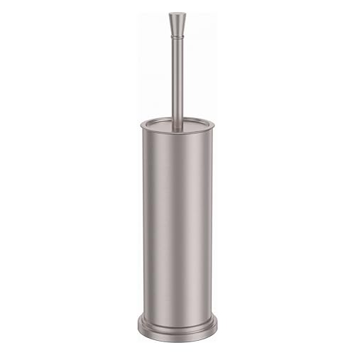 304 Stainless Steel Heavy Duty Toilet Bowl Brush，Removable Inner Bowl and Splash Protection，Bathroom Toilet Brush-Dense Bristles for Through Cleaning - color: Nickel