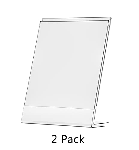 Marketing Holders 2 Pack 11" x 14" Table Tent Sign Holder Side Load Slant Back Clear Acrylic Printed Materials Advertising Drink Specials Display Restaurants Expos Trade Shows Hotel Lobbies - size: 11"w x 14"h