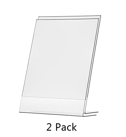 Marketing Holders 2 Pack 11" x 14" Table Tent Sign Holder Side Load Slant Back Clear Acrylic Printed Materials Advertising Drink Specials Display Restaurants Expos Trade Shows Hotel Lobbies - size: 11"w x 14"h