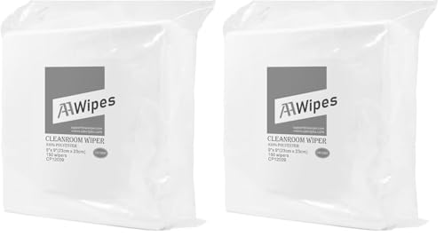 AAwipes Double Knit 100% Polyester Wipers Light Weight Version (120GSM, 9"X9", 150pcs/bag) Cleanroom Cloth Wipes Laser Sealed Edge, Ultra-soft (CP12009) (Pack of 2) - size: 1 Count (Pack of 300)