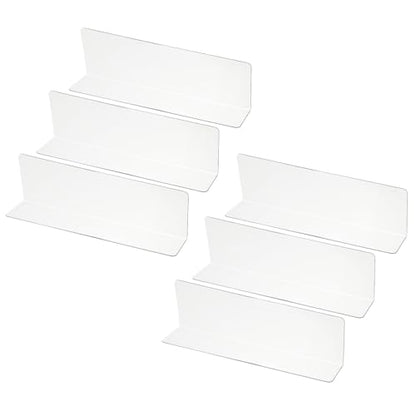 PATIKIL 6 Pack Shelf Dividers for Closet Organization, 7.9x1.18x2.4 Acrylic Closets Separator Kitchen Cabinet Shelves Under Bed Blocker for Bedroom Kitchen Office, Clear - size: 7.9x1.18x2.4"