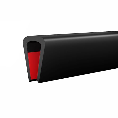 Silicone Edge Trim Self-Adhesive U Channel Silicone Edge Trim Edge Protector for Sheet Metal (Black, Fit 1/8" - L 10') - color: Black, size: Fit 1/8" - L 10'