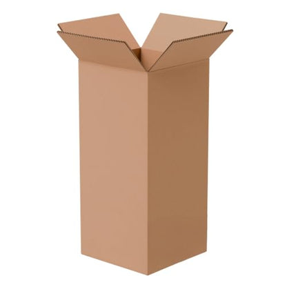 The Boxery 4"x4"x9" Corrugated Cardboard Boxes 25-Pack - size: 4 x 4 x 9"