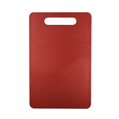 Fotouzy Plastic Utility Cutting Board with Handles, Food Safe PP Material, BPA Free, Dishwasher Safe, Thick Chopping Board, Large Size, Easy Grip Handle, for Kitchen (Red),15.5 x 10" - color: Red
