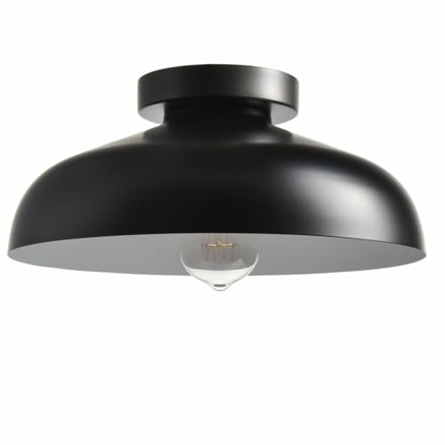 DIRYZON Flush Mount Ceiling Light, 12-Inch Industrial Black Ceiling Light - color: Black