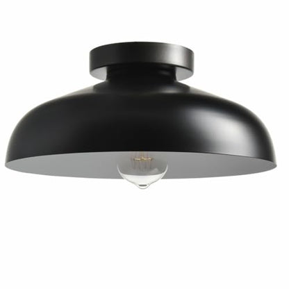 DIRYZON Flush Mount Ceiling Light, 12-Inch Industrial Black Ceiling Light - color: Black