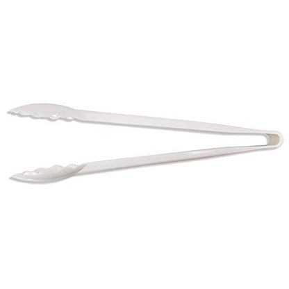 New Star Foodservice 35551 Utility Tong, 12 inch, White, Set of 12 - color: White (Set of 12)