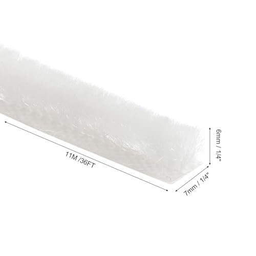 uxcell Self Adhesive Brush Seal Weather Stripping 1/4" x 9/32" x 36ft, Door Brush Strip for Sliding Sash Door Window Wardrobe Seal, White - color: White, size: 1/4" x 9/32" x 36ft
