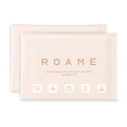 ROAME Disposable Toilet Seat Covers, Flushable Liners, 20 Sheets, 2 Pack