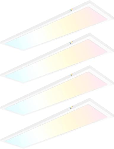 hykolity 1x4 LED Flat Panel Light,4800LM,3CCT 3000K/4000K/5000K - color: White, size: 1x4Ft 4-pack