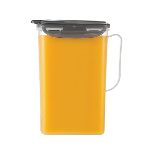 LocknLock Aqua Fridge Door Water Jug | Clear Pitcher | BPA Free Plastic Pitcher with Lid | 2 Quart Pitcher with Lid for Water, Juice, Tea & More Beverages, Gray - color: Gray, size: 64 Ounces