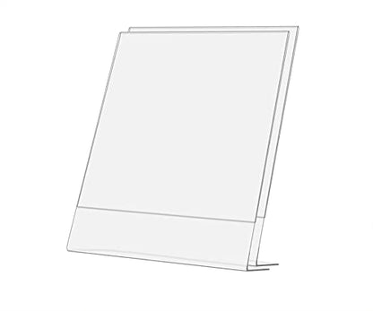Marketing Holders 2 Pack Acrylic Sign Holder for 8" x 10" Printed Media Clear Plastic Side Load Slanted Countertop Display for Reception Desks in Medical Offices Clinics and Hospitals - size: 8"w x 10"h