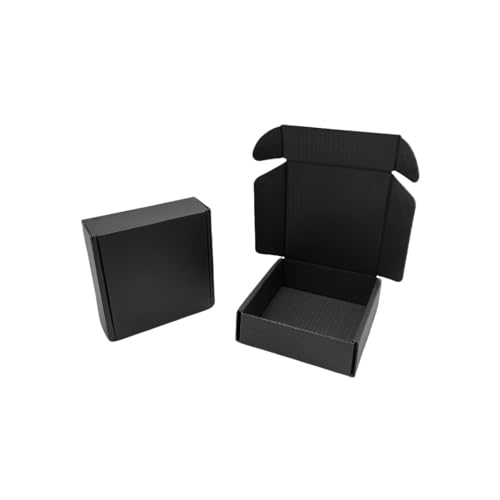50 Pack 6.3x6x1.6 in Black Shipping Boxes - color: Black, size: 6.3x6x1.6 in