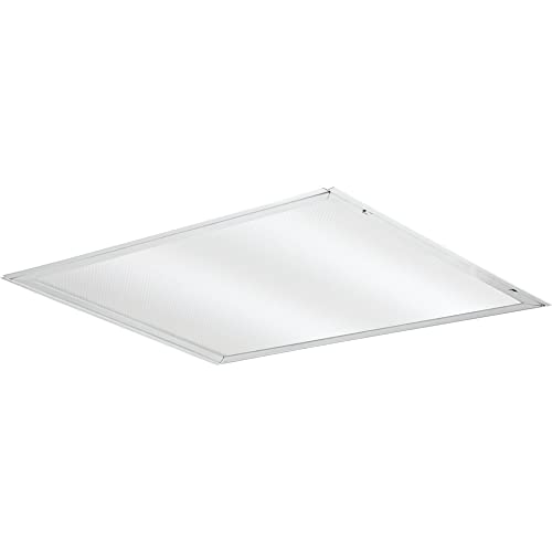 Lithonia Lighting 2x2 Lensed LED Troffer Light, Recessed LED Drop in Ceiling Light with Prismatic Lens for Grid Ceilings, 120 Volt, 4000K Cool White - color: Non-Dimmable