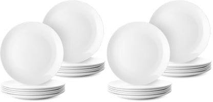 BTaT- White Dinner Plates, 10.5 inch, Set of 12, Restaurant Dishes, White Porcelain Dinner Plates (Pack of 2) - color: White, size: 10.5 inch, Set of 12 (Pack of 2)