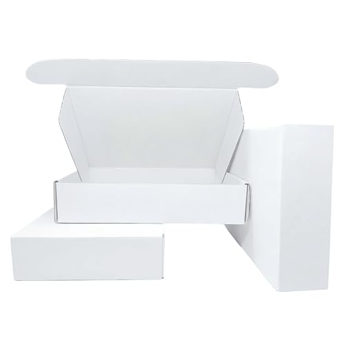 Small Corrugated Mailer Boxes 9x6x2 Inches(White, Pack of 5) - size: 9 x 6 x 2 Inch (Pack of 5)