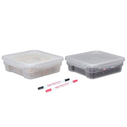 2 Pack 2 QT Commercial Airtight Food Storage Containers, BPA-Free Translucent Polypropylene, Stackable Ingredient Bin for Prep & Nuts, Shallow Model - size: 2 X 2.0(QT)-Shallow
