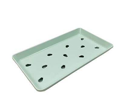 JapanBargain, Set of 8 Sushi Neta Case Plates with Drip Holes, 8.75"x5" Light Green Melamine Sushi Sashimi Raw Fish Display Trays, Restaurant & Commercial Quality, Durable Plastic, Dishwasher Safe