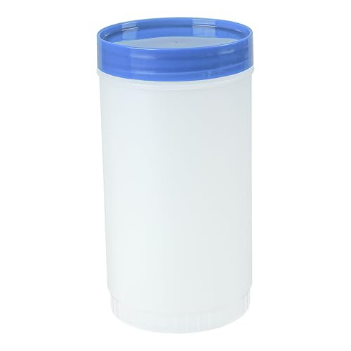 Restaurantware Plastic Storage Container Bottle, Quick Pour, 1 qt - color: Blue, size: 32 Ounces